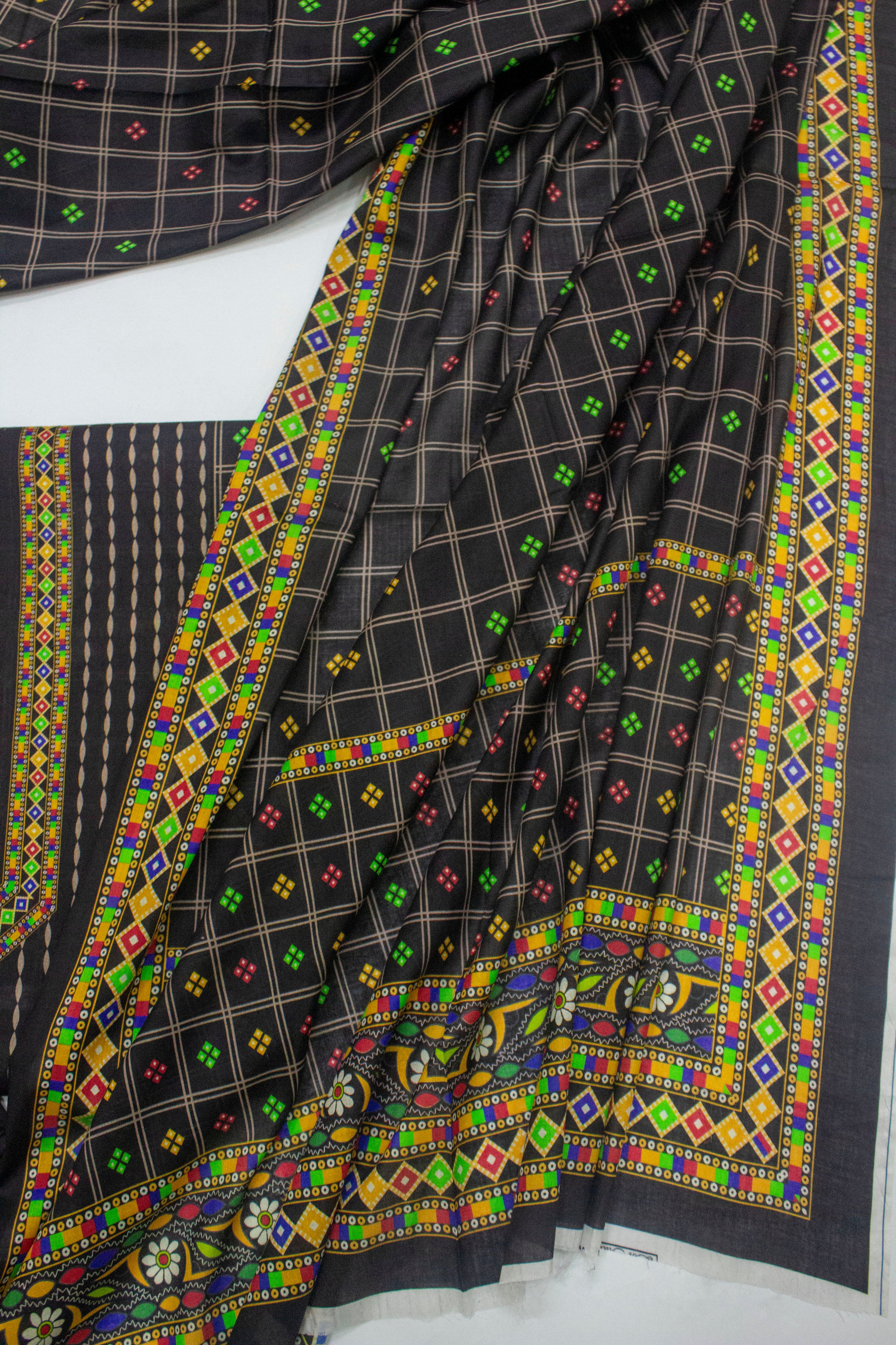 Bin Saeed Fabric - D-0703- 3 Piece UnStitched Digital Printed Lawn