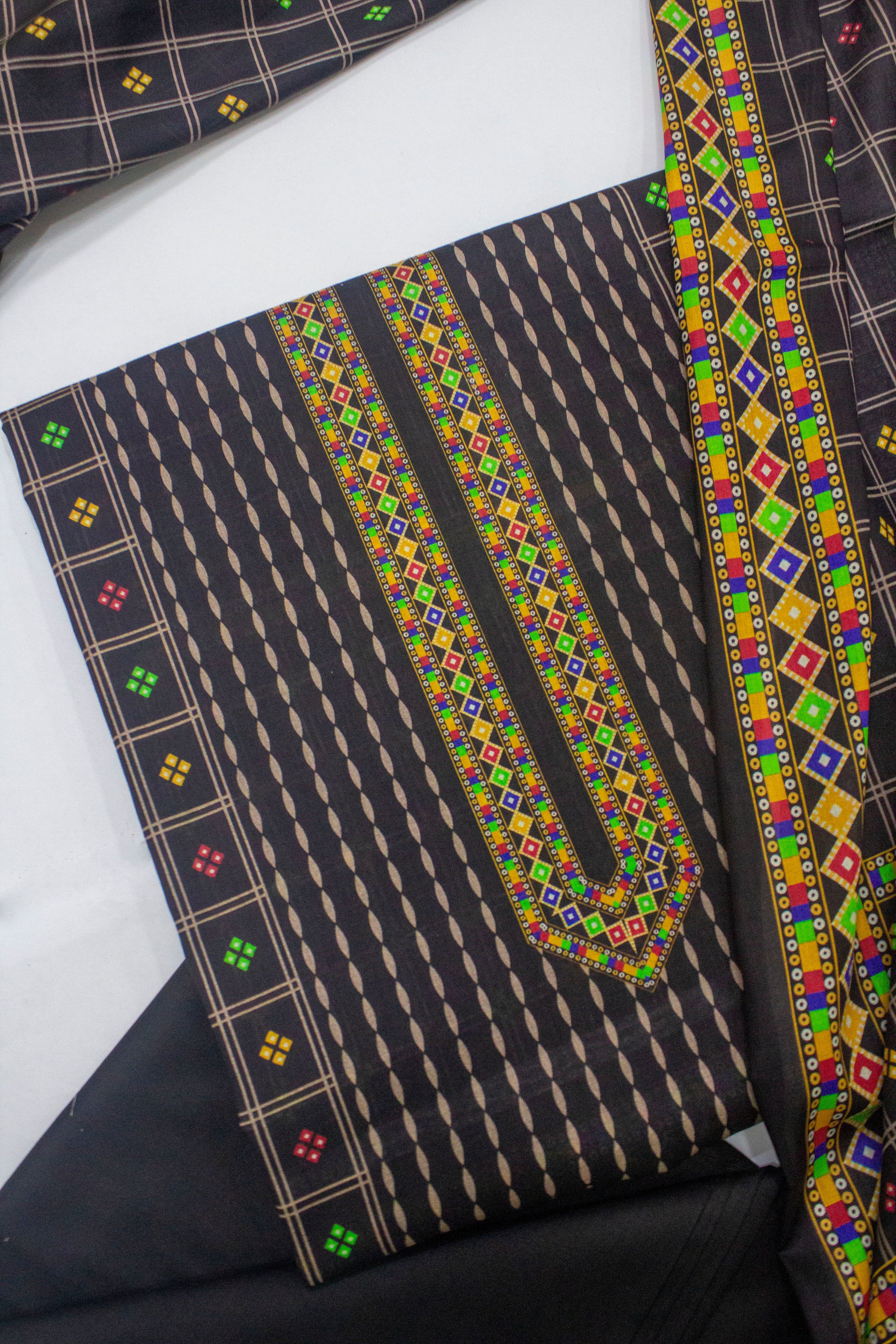 Bin Saeed Fabric - D-0703- 3 Piece UnStitched Digital Printed Lawn