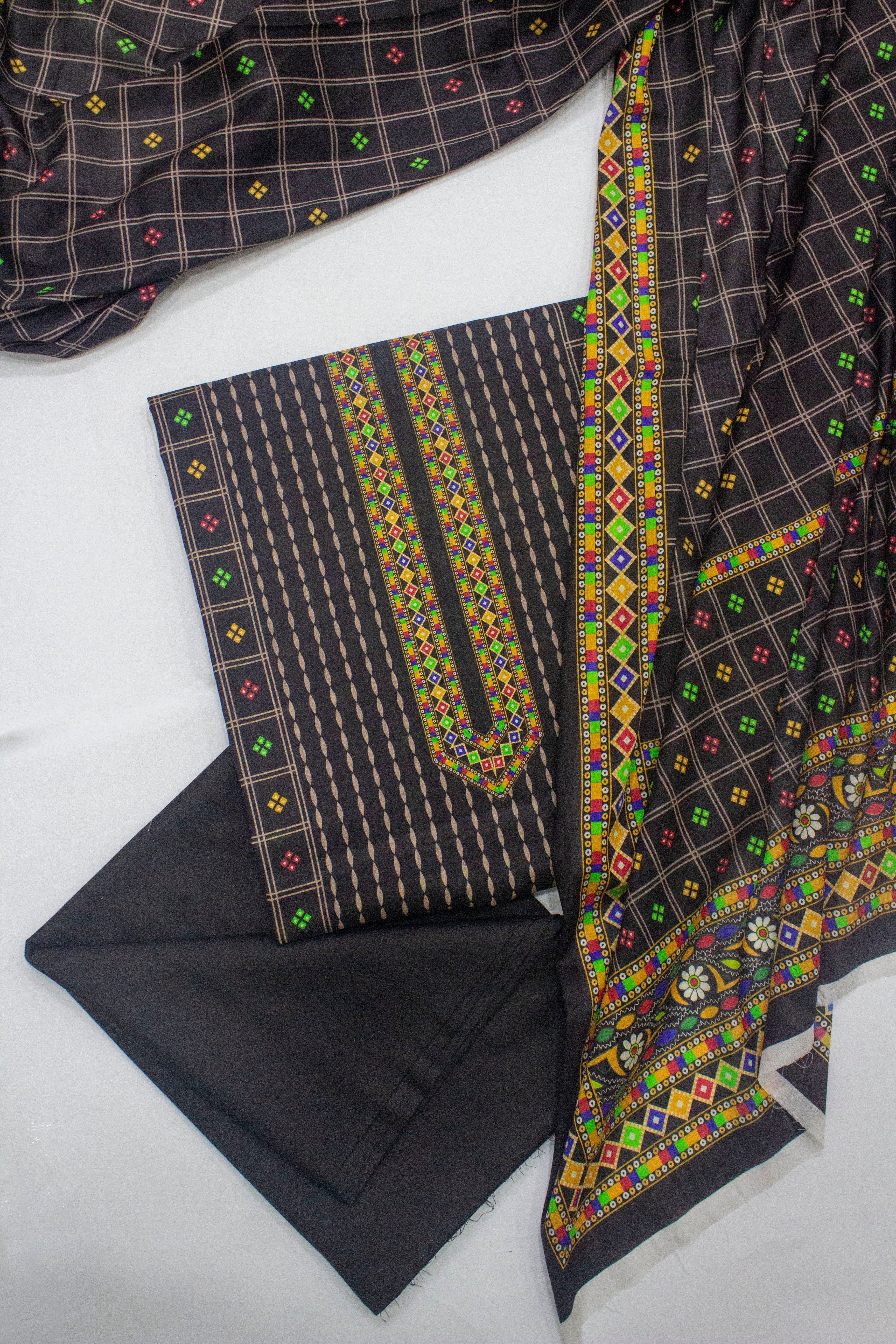 Bin Saeed Fabric - D-0703- 3 Piece UnStitched Digital Printed Lawn