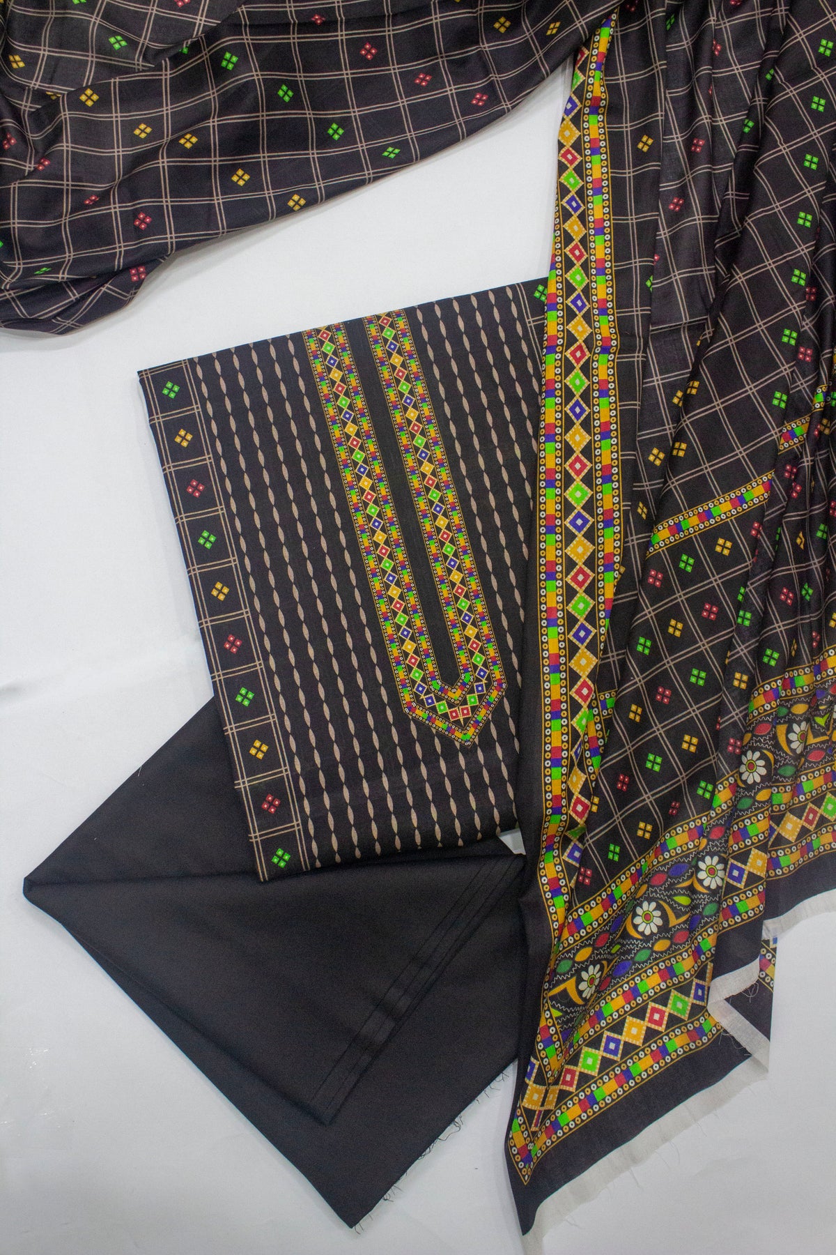 Bin Saeed Fabric - D-0703- 3 Piece UnStitched Digital Printed Lawn