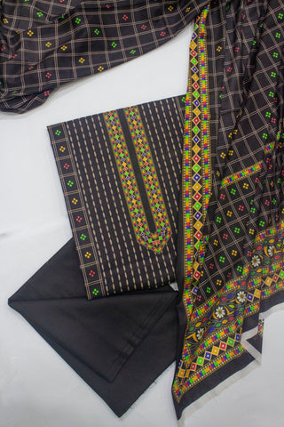 Bin Saeed Fabric - D-0703- 3 Piece UnStitched Digital Printed Lawn