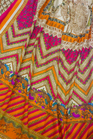 Bin Saeed Fabric - D-0704- 3 Piece UnStitched Digital Printed Lawn