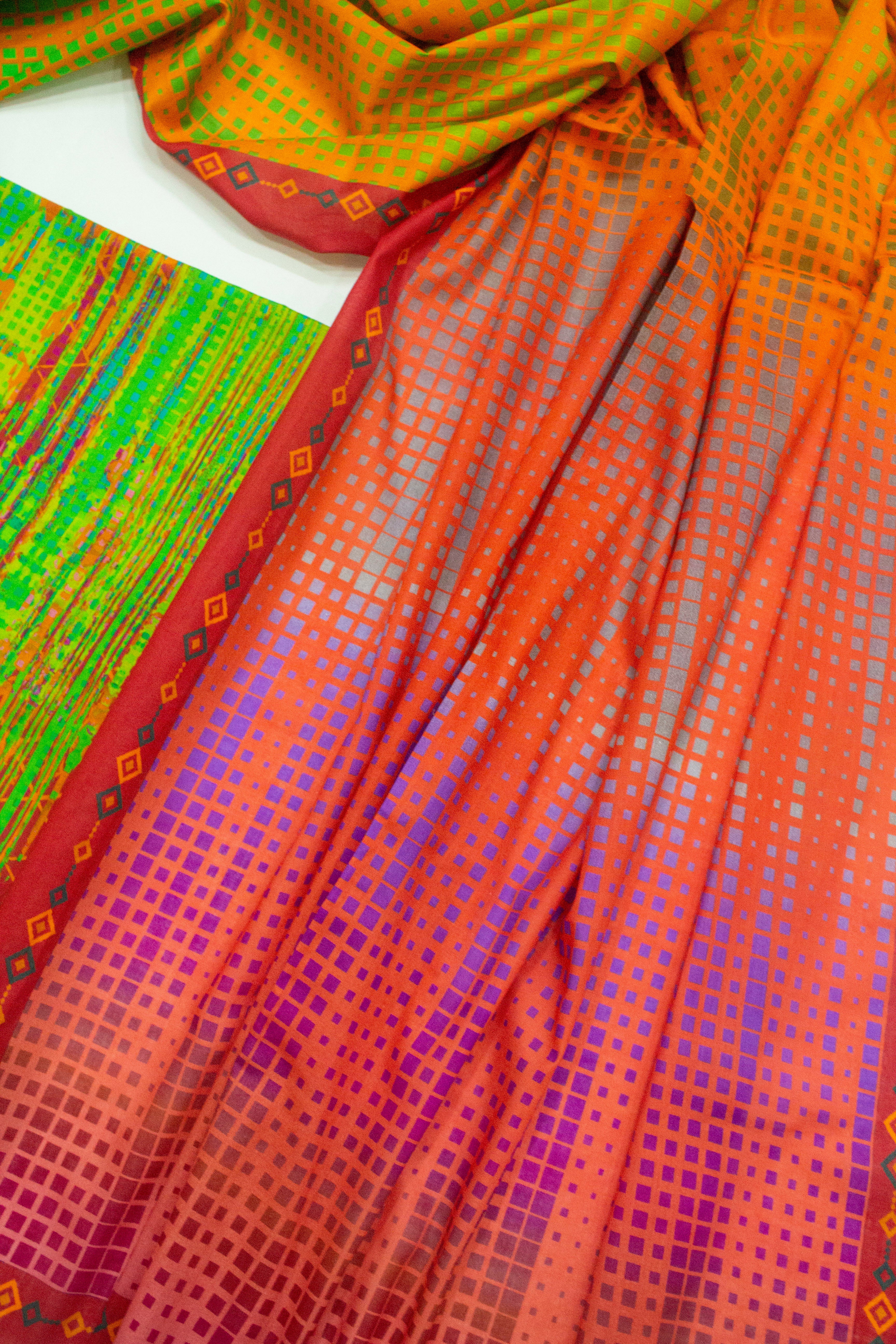 Bin Saeed Fabric - D-0708- 3 Piece UnStitched Digital Printed Lawn