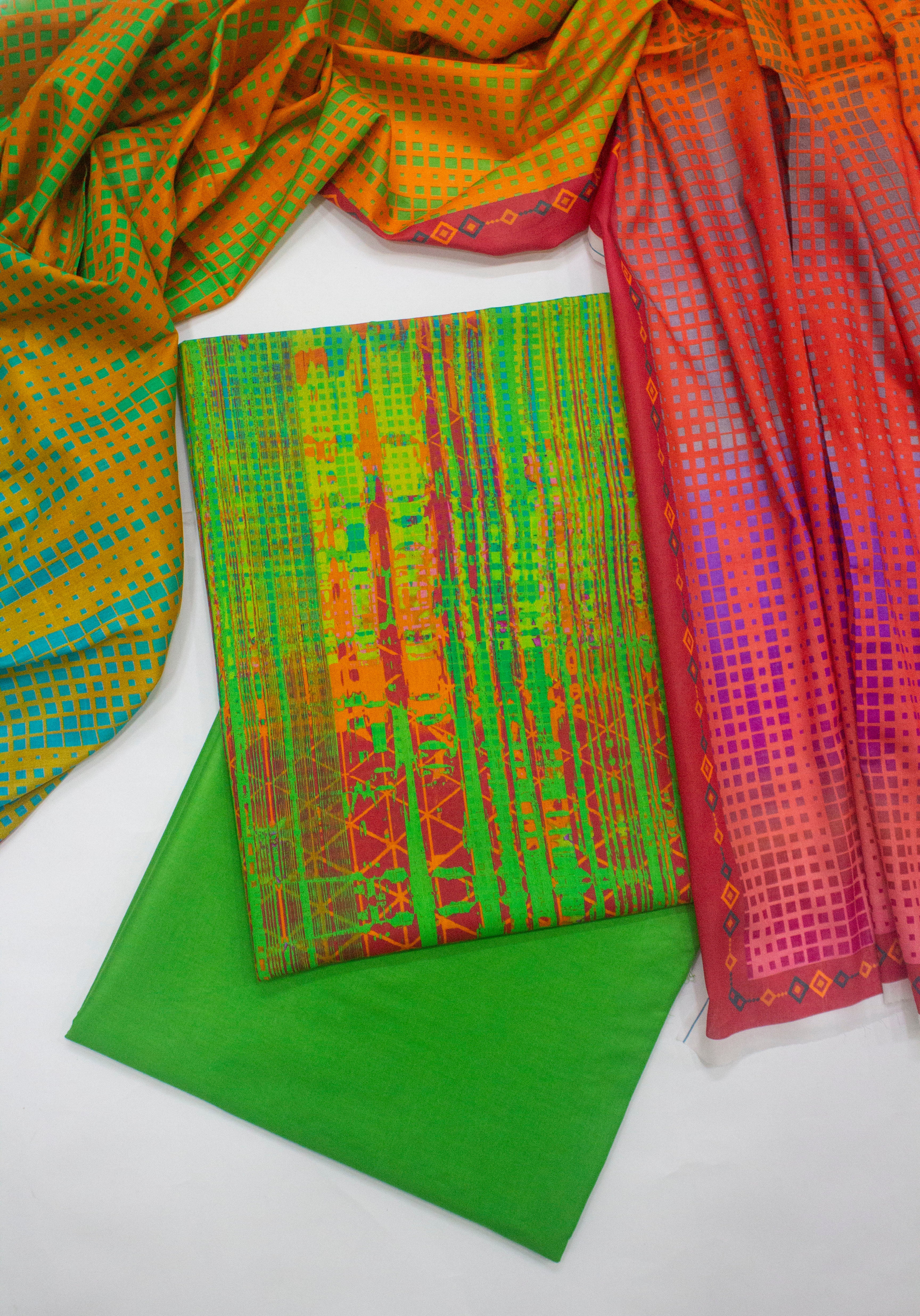 Bin Saeed Fabric - D-0708- 3 Piece UnStitched Digital Printed Lawn