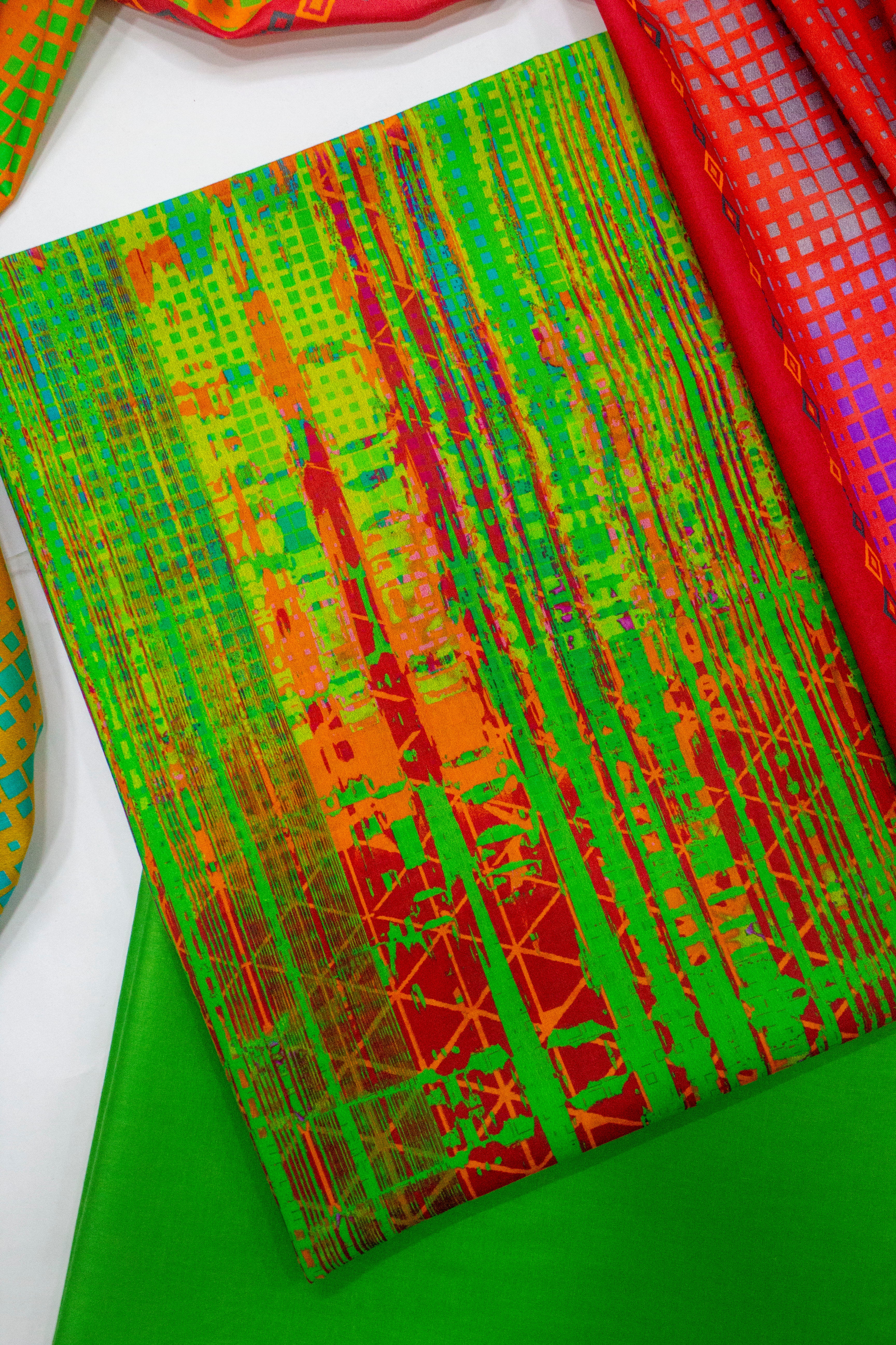 Bin Saeed Fabric - D-0708- 3 Piece UnStitched Digital Printed Lawn