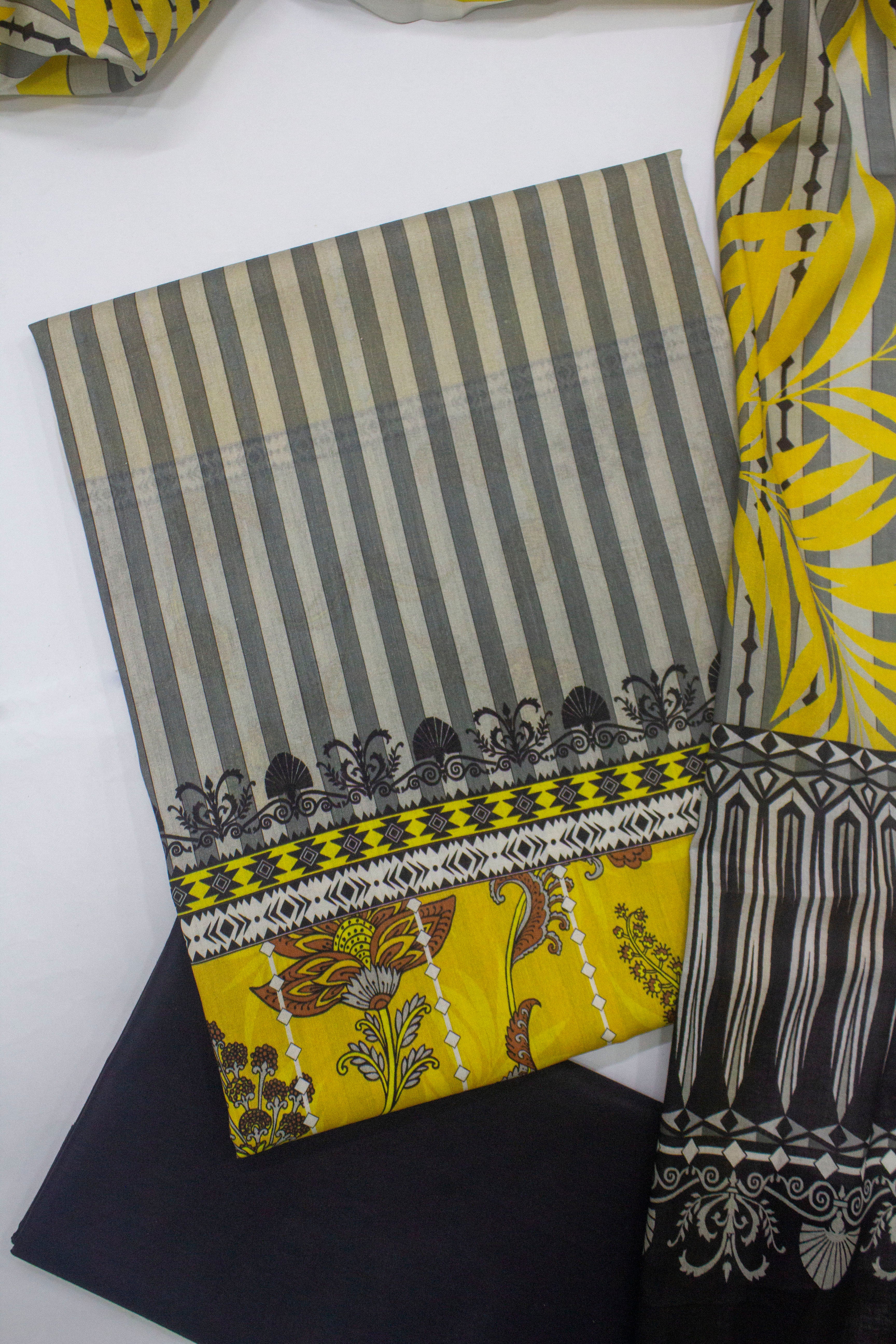 Bin Saeed Fabric - D-0709- 3 Piece UnStitched Digital Printed Lawn