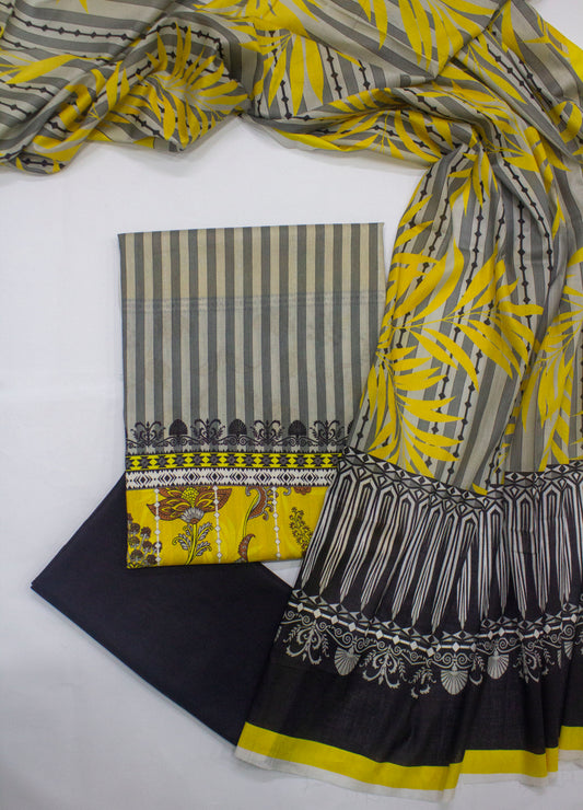 D-0709- 3 Piece UnStitched Digital Printed Lawn
