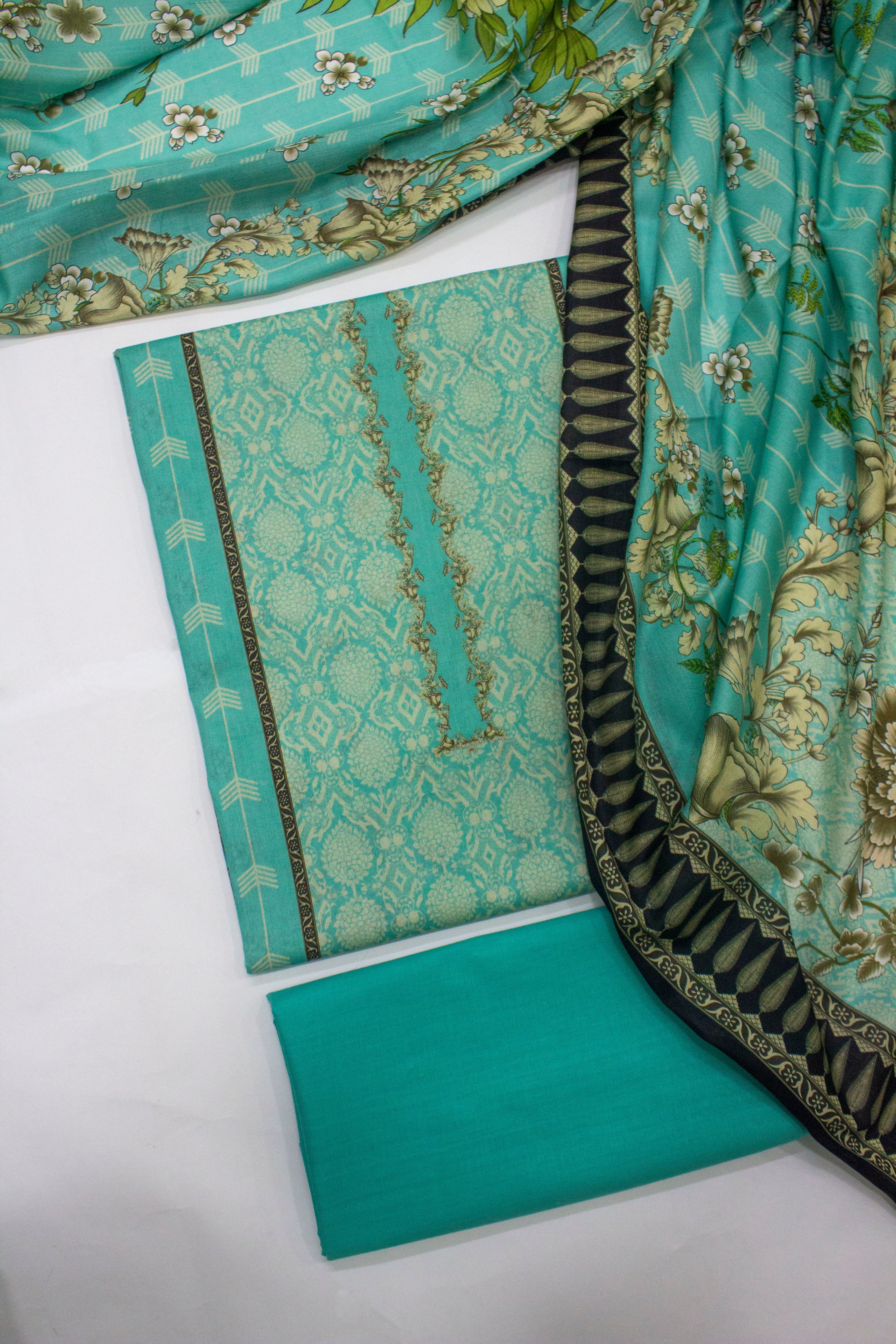 Bin Saeed Fabric - D-0710- 3 Piece UnStitched Digital Printed Lawn