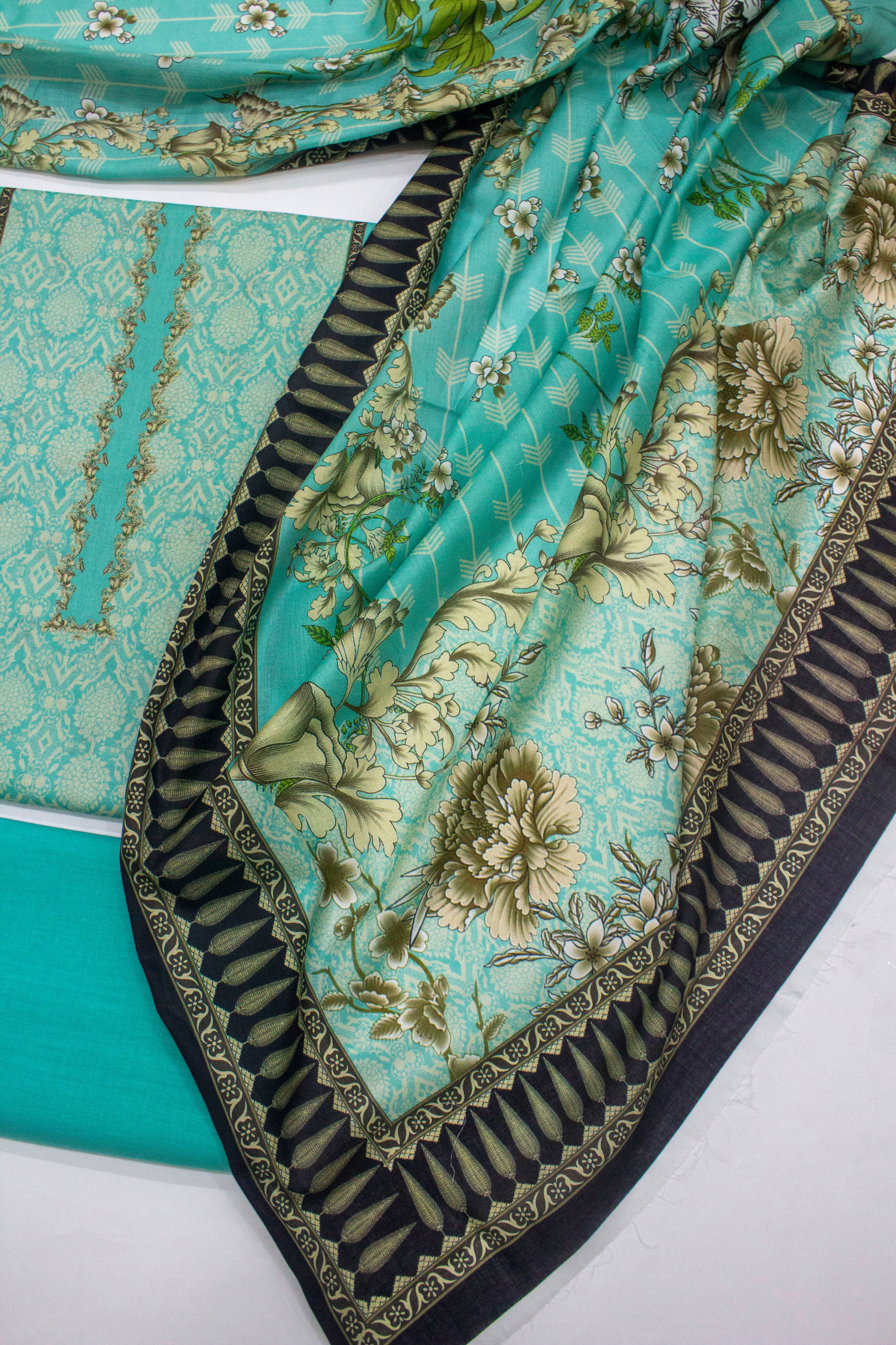 Bin Saeed Fabric - D-0710- 3 Piece UnStitched Digital Printed Lawn