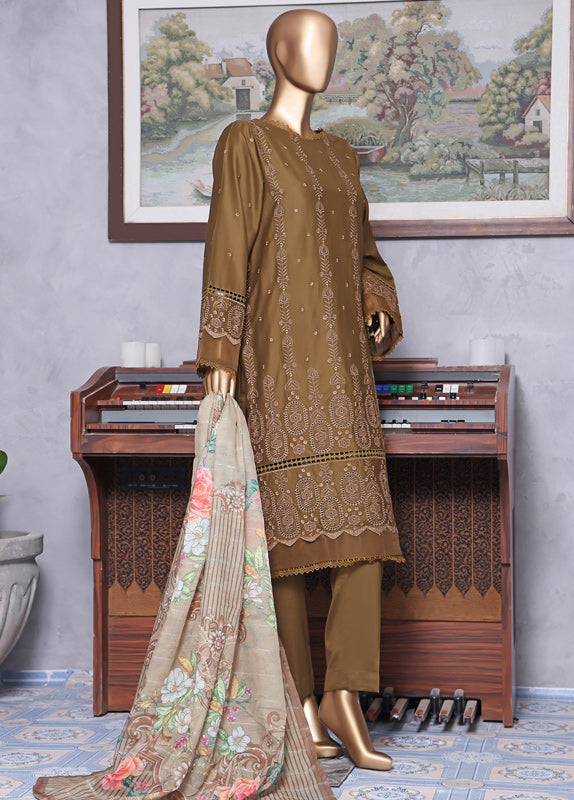 Bin Saeed Fabric - DTS-0007 - 3 Piece ChikanKari Stitched Suit
