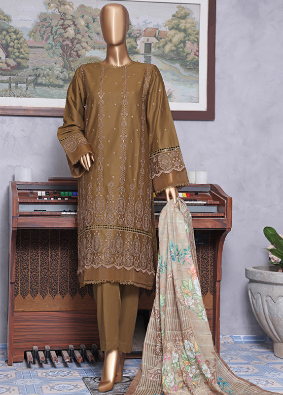 Bin Saeed Fabric - DTS-0007 - 3 Piece ChikanKari Stitched Suit