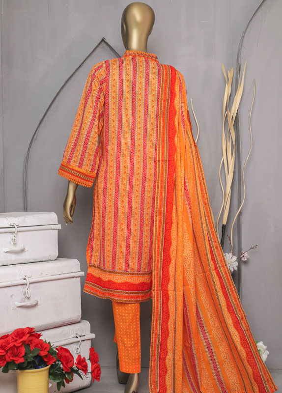 Bin Saeed Fabric - ED-0257 - 3 Piece Lawn Embroidery Stitched Suit