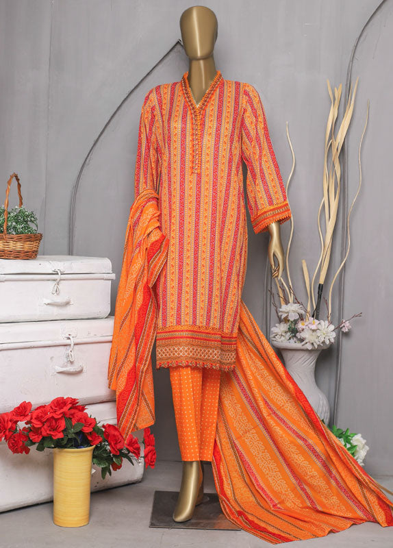 Bin Saeed Fabric - ED-0257 - 3 Piece Lawn Embroidery Stitched Suit