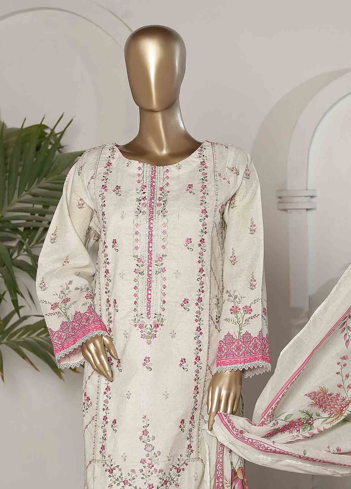 EMB-0401- 3 Piece Embroidery Stitched