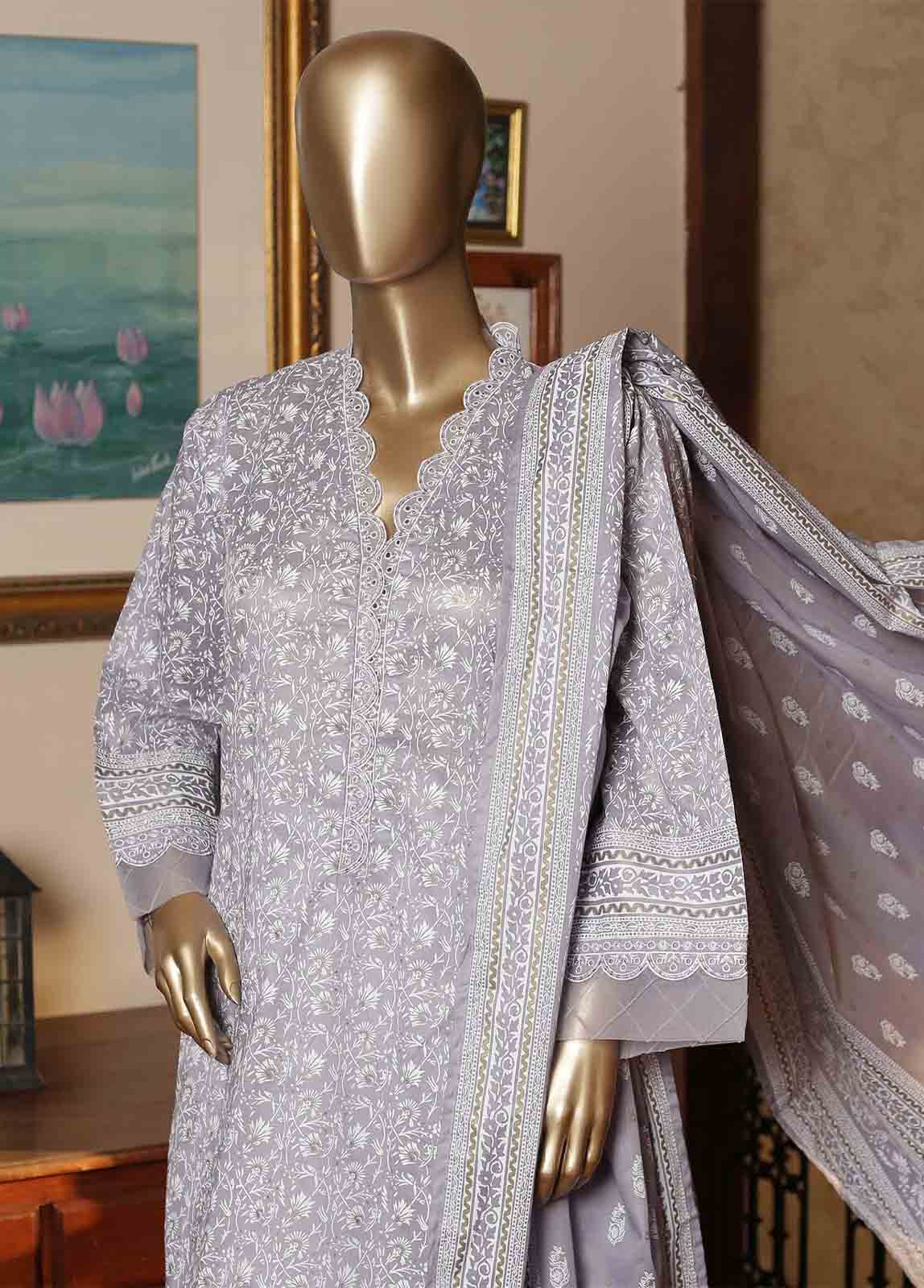 EMB-0515-3 Piece Embroidery Stitched