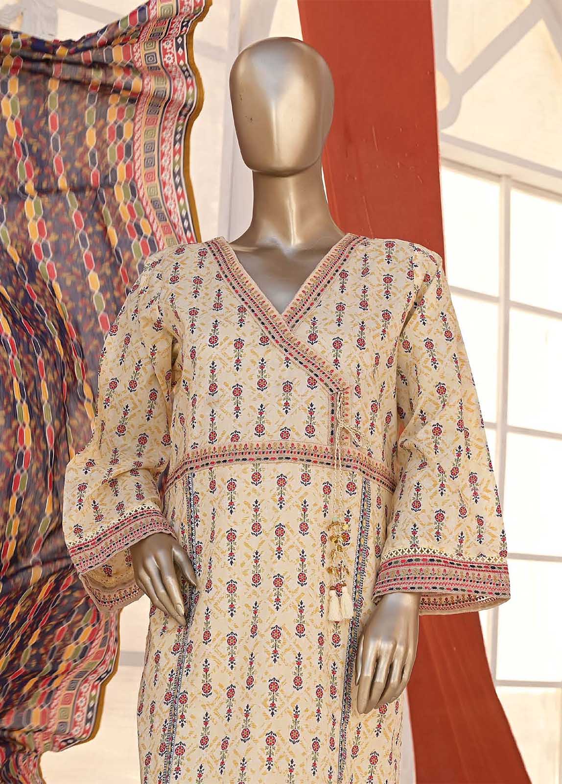 EMB-0536-3 Piece Embroidery Stitched