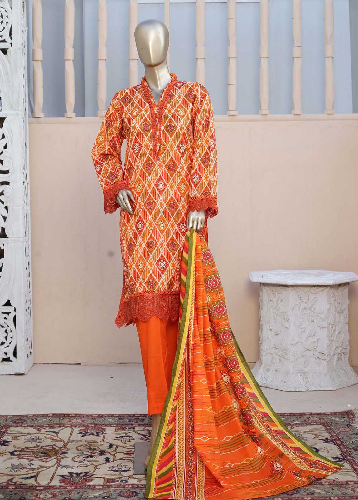 Bin Saeed Fabric - EMB-0606-3 Piece Embroidery Stitched