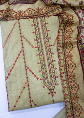 EU-0035- 3 Piece UnStitched Lawn Cut Work Embroidery