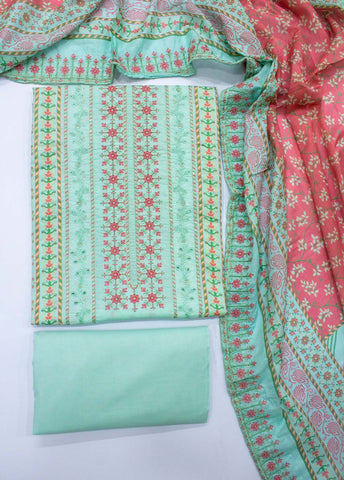 Bin Saeed Fabric - EU-0365- 3 Piece UnStitched Lawn Cut Work Embroidery