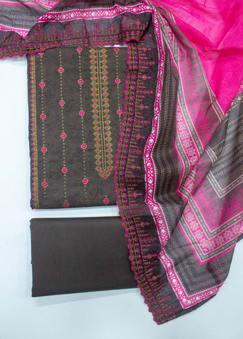 Bin Saeed Fabric - EU-0461- 3 Piece UnStitched Lawn Cut Work Embroidery