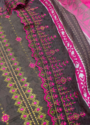 Bin Saeed Fabric - EU-0461- 3 Piece UnStitched Lawn Cut Work Embroidery