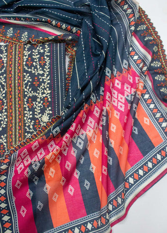 Bin Saeed Fabric - EU-0561-3 Piece UnStitched Lawn Cut Work Embroidery