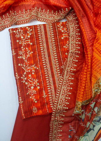 Bin Saeed Fabric - EU-0562- 3 Piece UnStitched Lawn Cut Work Embroidery