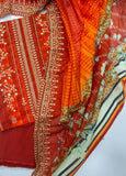 EU-0562- 3 Piece UnStitched Lawn Cut Work Embroidery