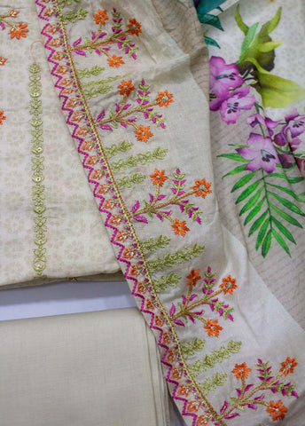 Bin Saeed Fabric - EU-0581-3 Piece UnStitched Lawn Cut Work Embroidery