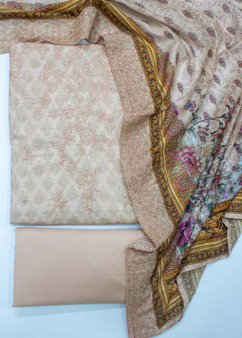 Bin Saeed Fabric - EU-0584- 3 Piece UnStitched Lawn Cut Work Embroidery