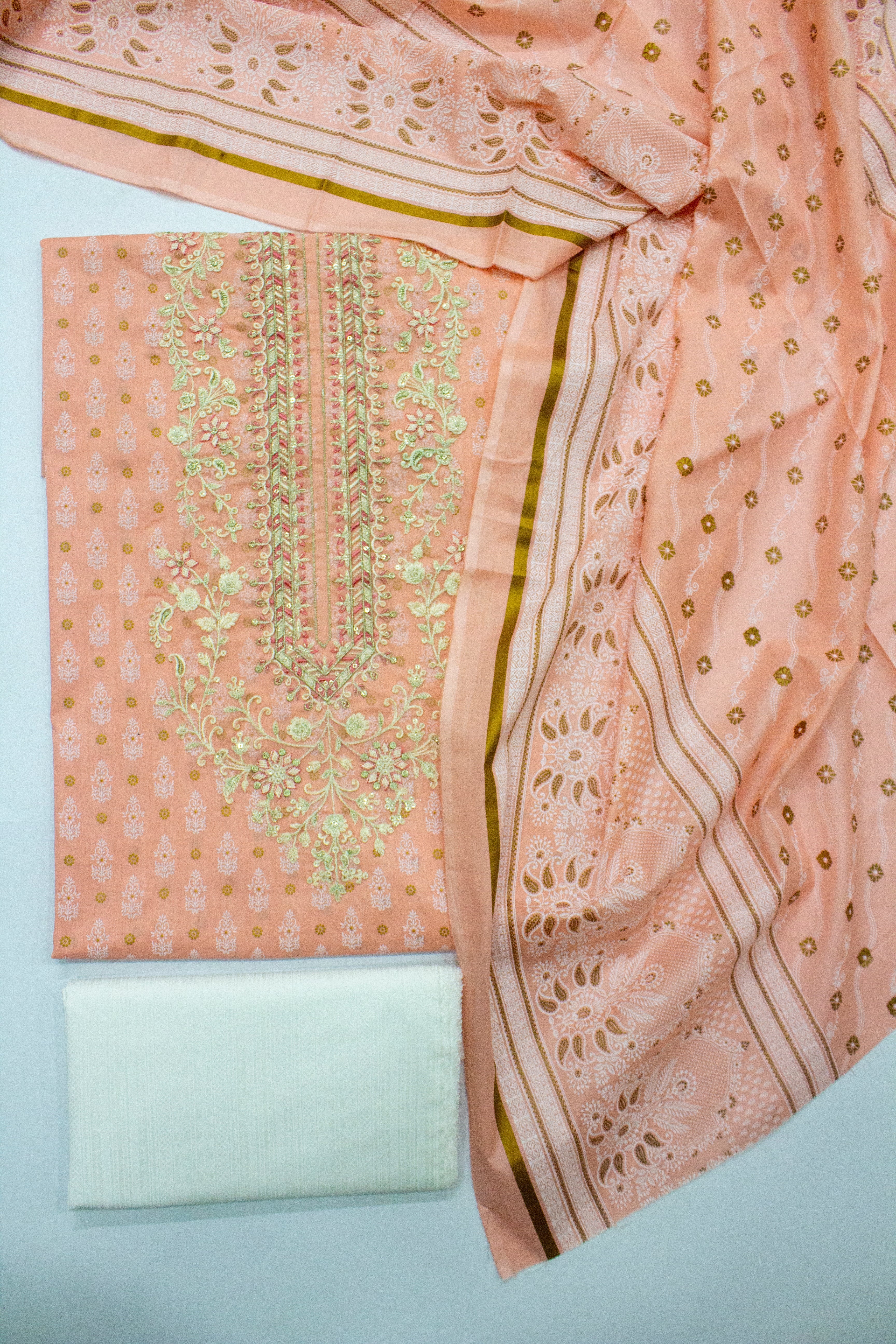 Bin Saeed Fabric - EUP-0001- 3 Piece UnStitched Lawn Embroidery