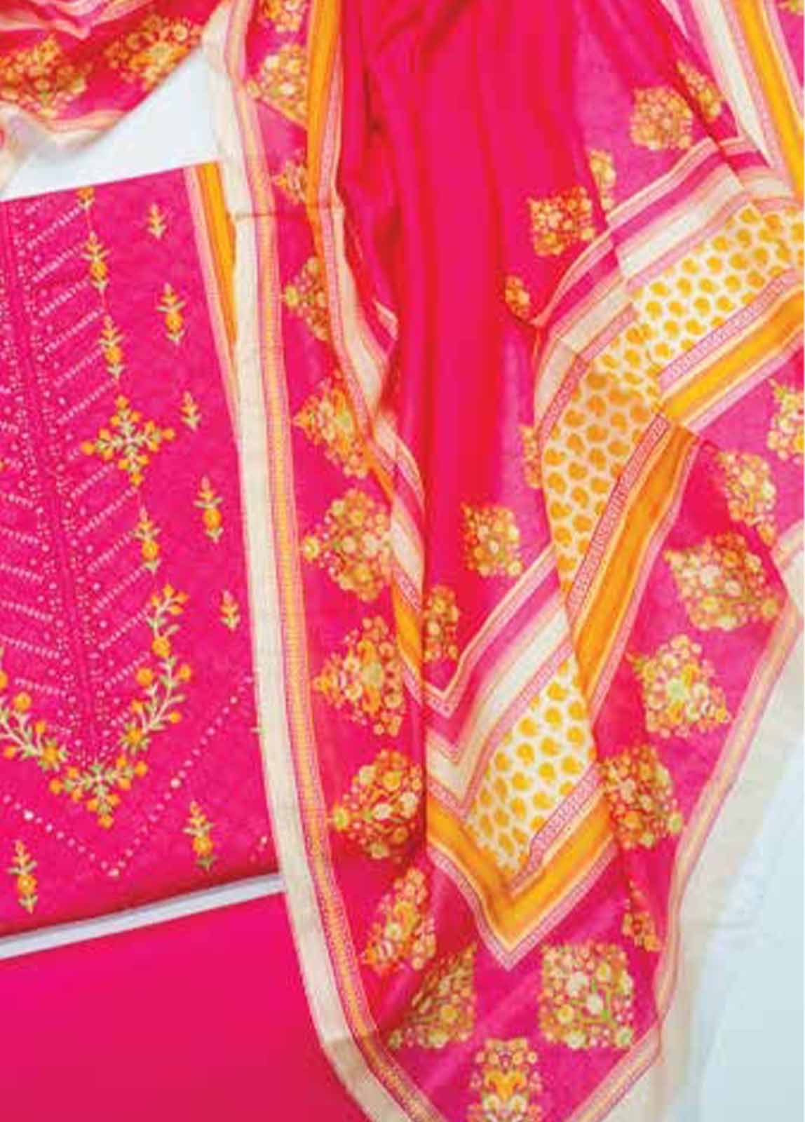 Bin Saeed Fabric - EUP-0033- 3 Piece UnStitched Lawn Embroidery