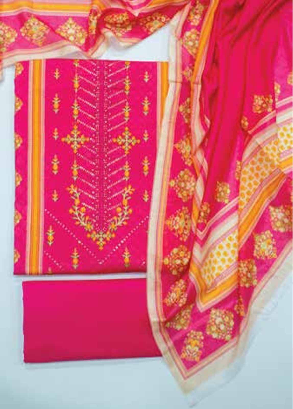 Bin Saeed Fabric - EUP-0033- 3 Piece UnStitched Lawn Embroidery