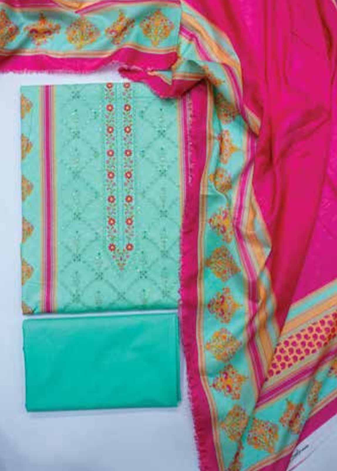 Bin Saeed Fabric - EUP-0042- 3 Piece UnStitched Lawn Embroidery