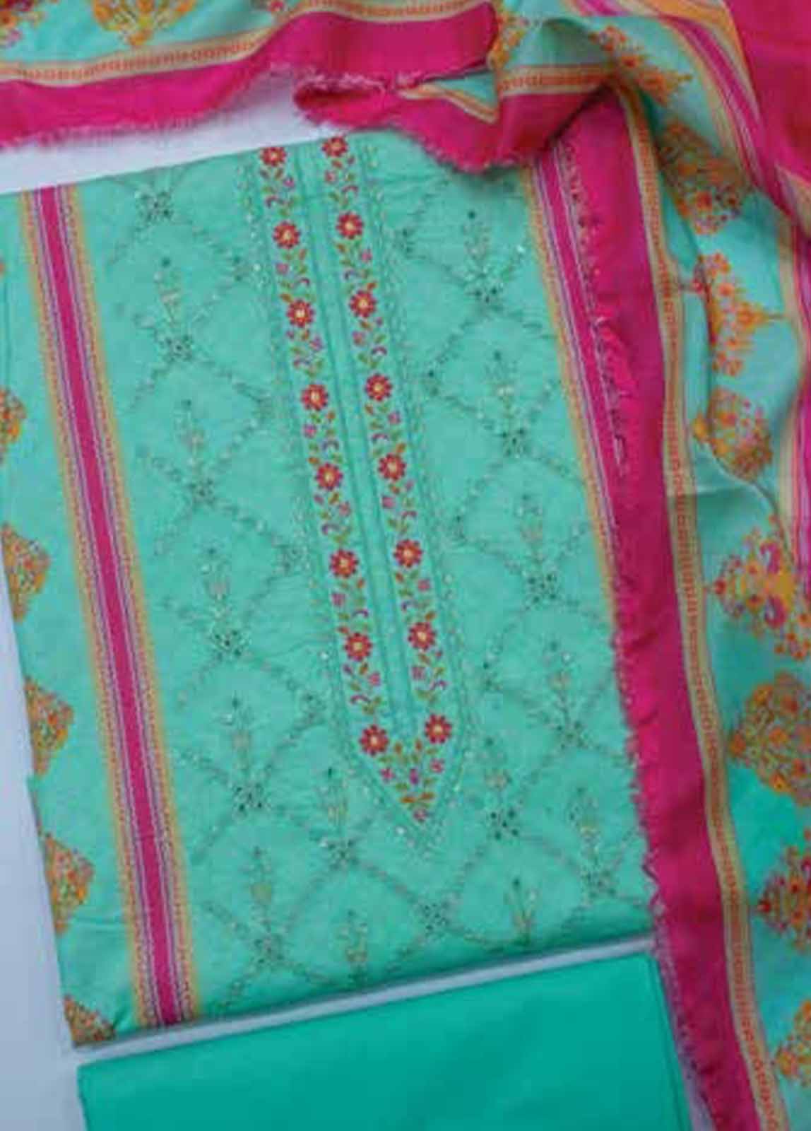 Bin Saeed Fabric - EUP-0042- 3 Piece UnStitched Lawn Embroidery