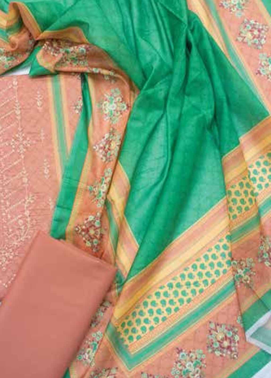 Bin Saeed Fabric - EUP-0045- 3 Piece UnStitched Lawn Embroidery