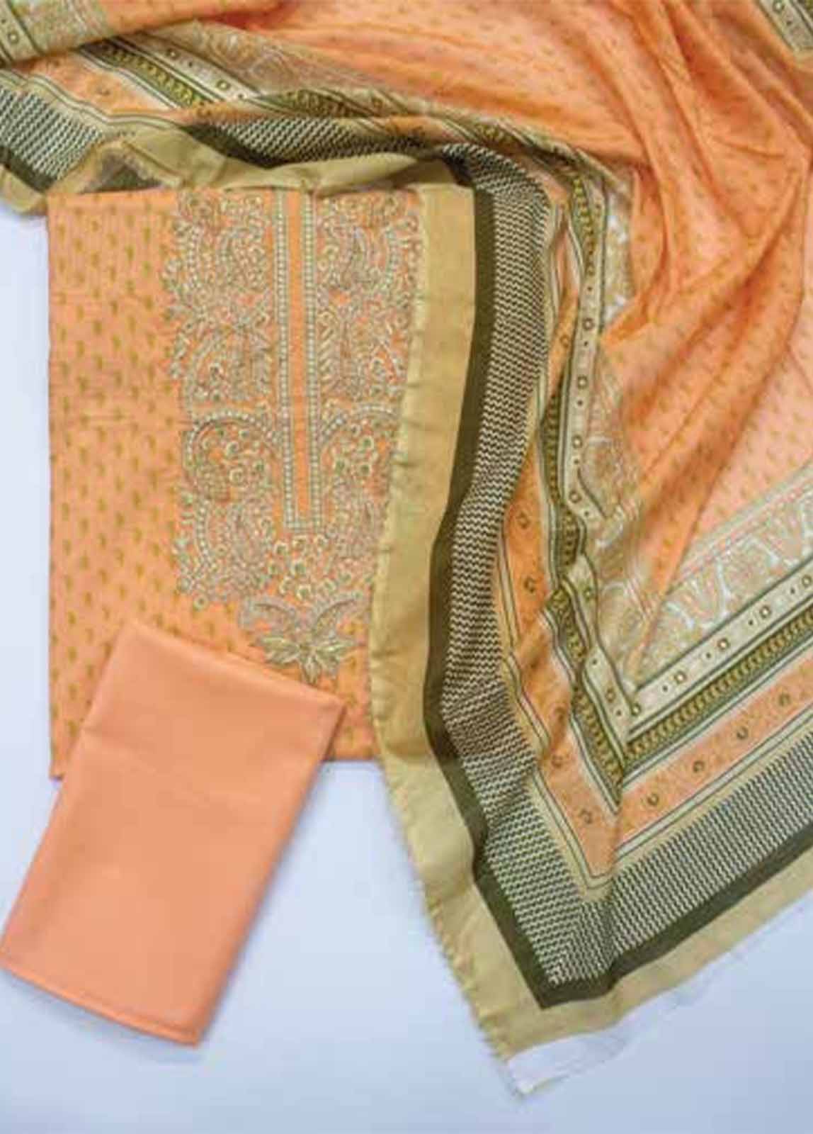 Bin Saeed Fabric - EUP-0374- 3 Piece UnStitched Lawn Embroidery