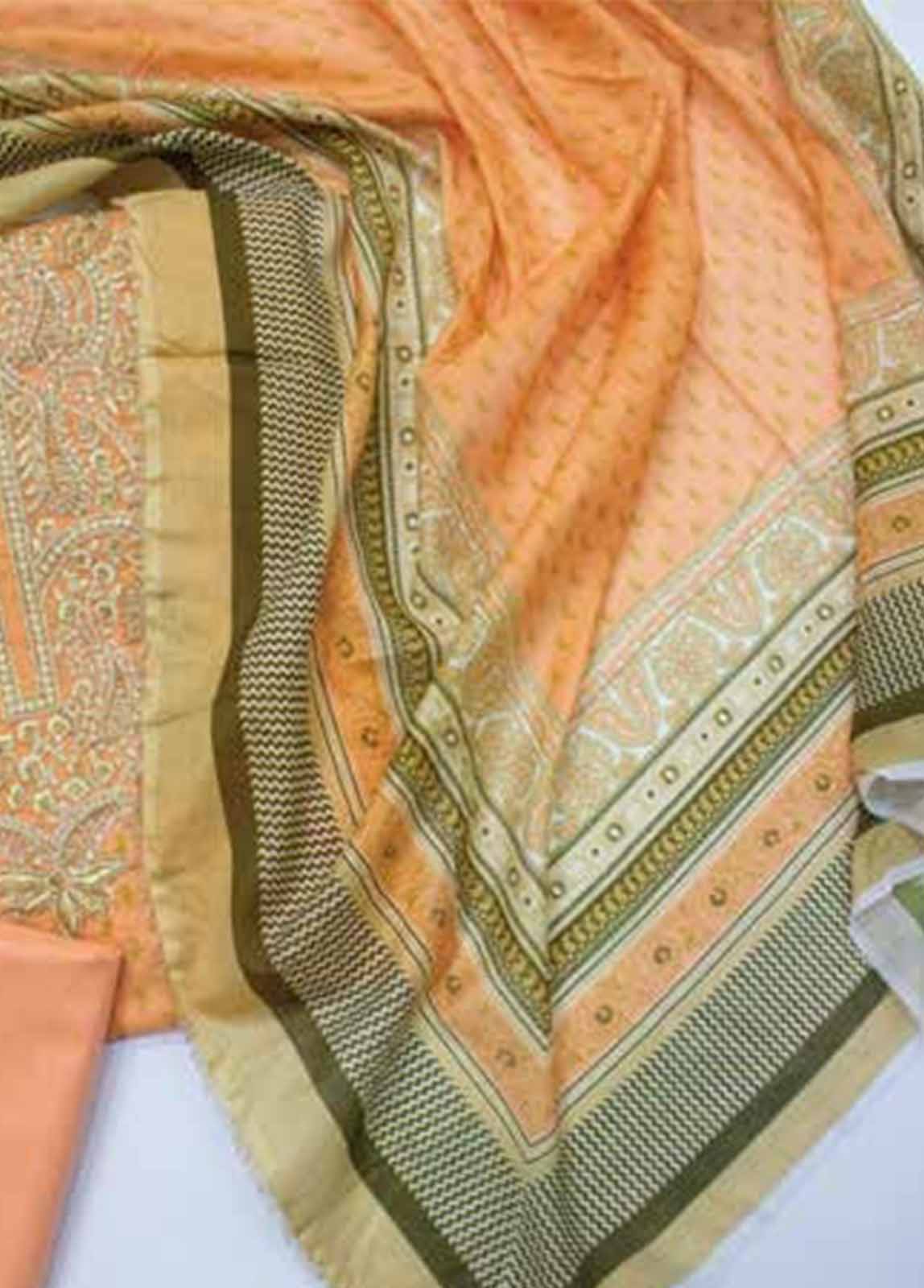 Bin Saeed Fabric - EUP-0374- 3 Piece UnStitched Lawn Embroidery