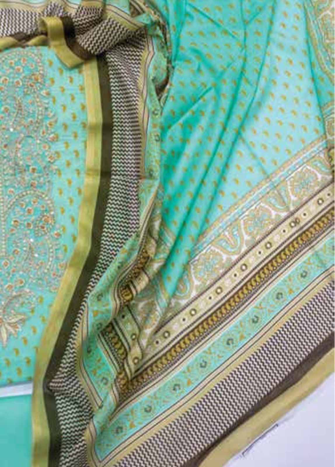 Bin Saeed Fabric - EUP-0375- 3 Piece UnStitched Lawn Embroidery