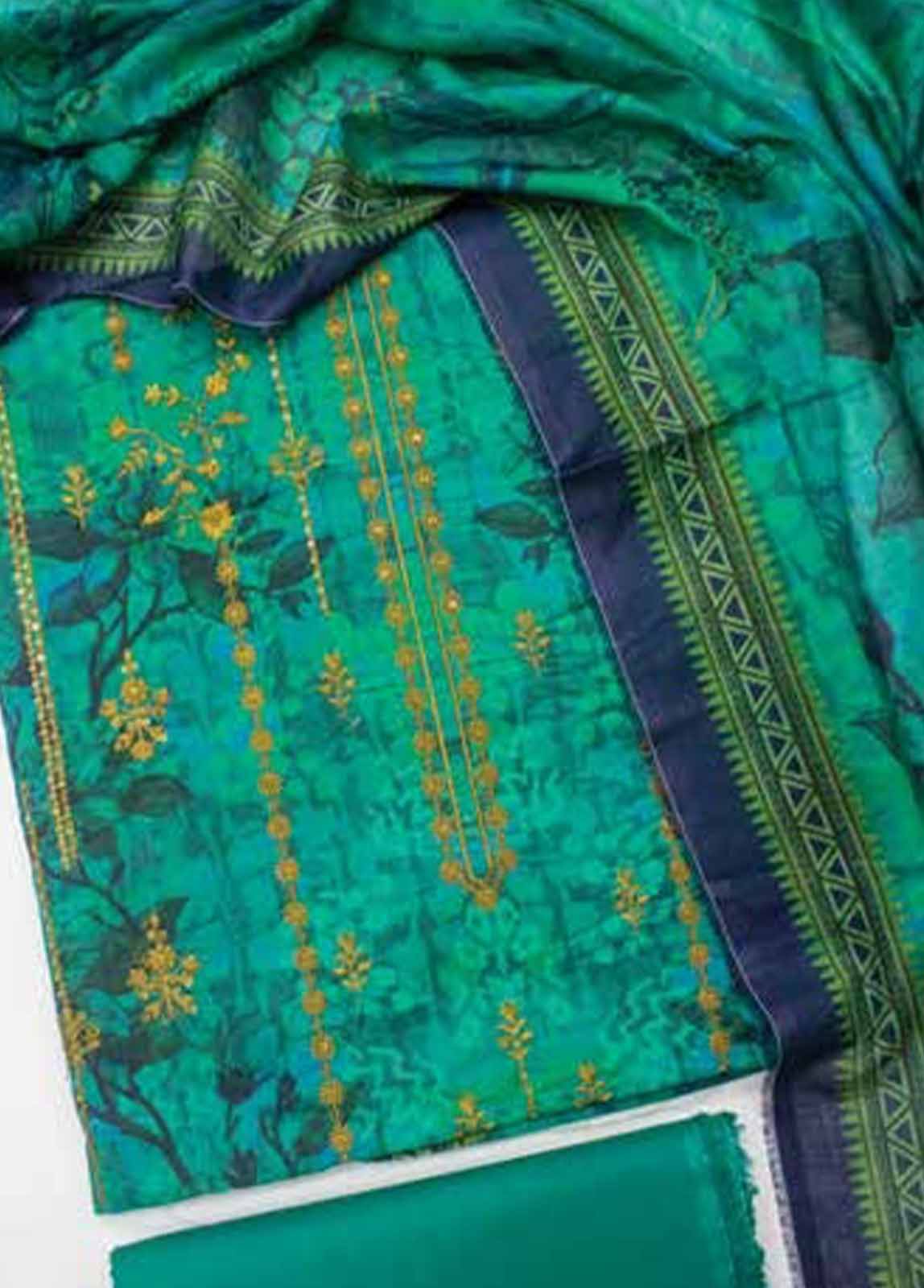 Bin Saeed Fabric - EUP-0566- 3 Piece UnStitched Lawn Embroidery