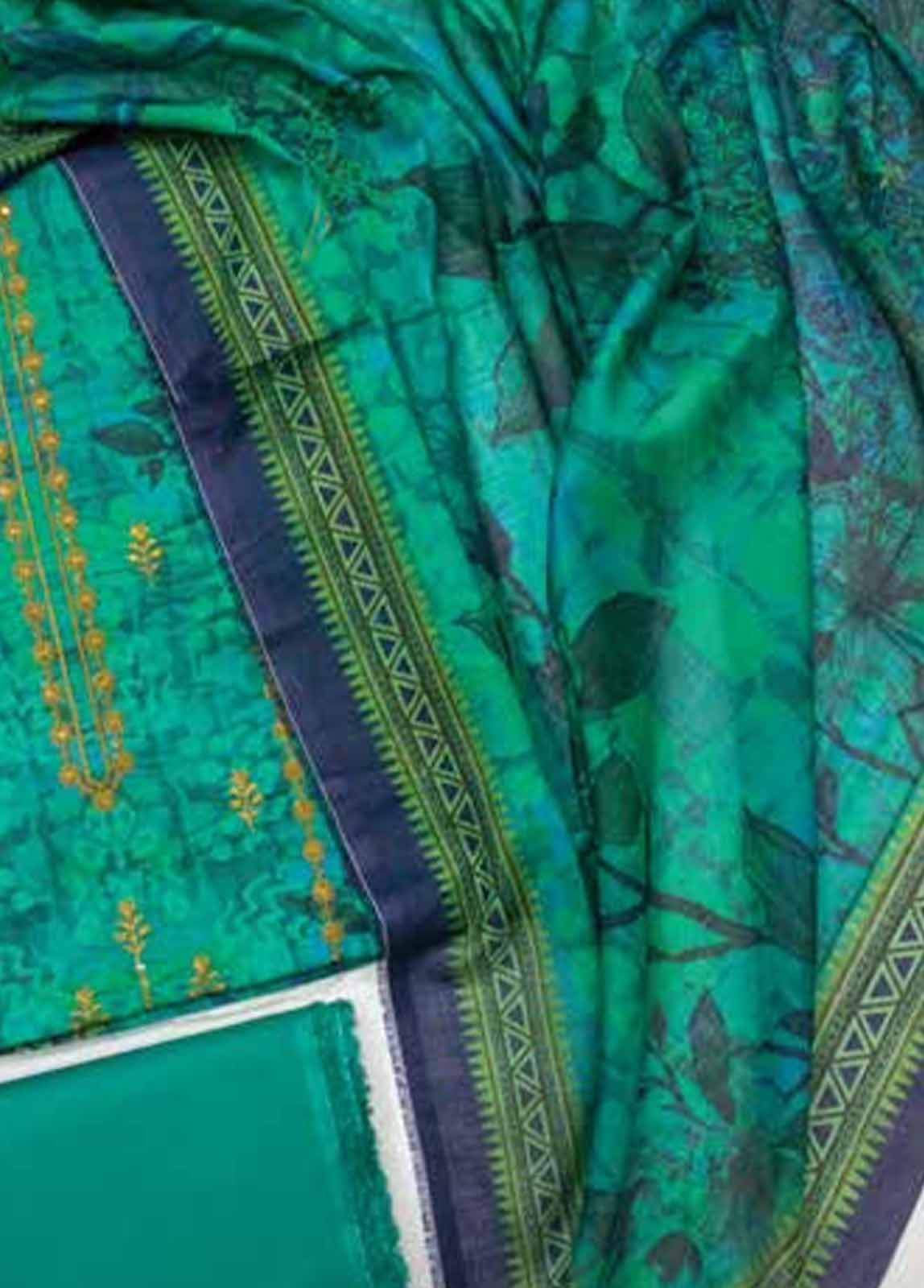 Bin Saeed Fabric - EUP-0566- 3 Piece UnStitched Lawn Embroidery