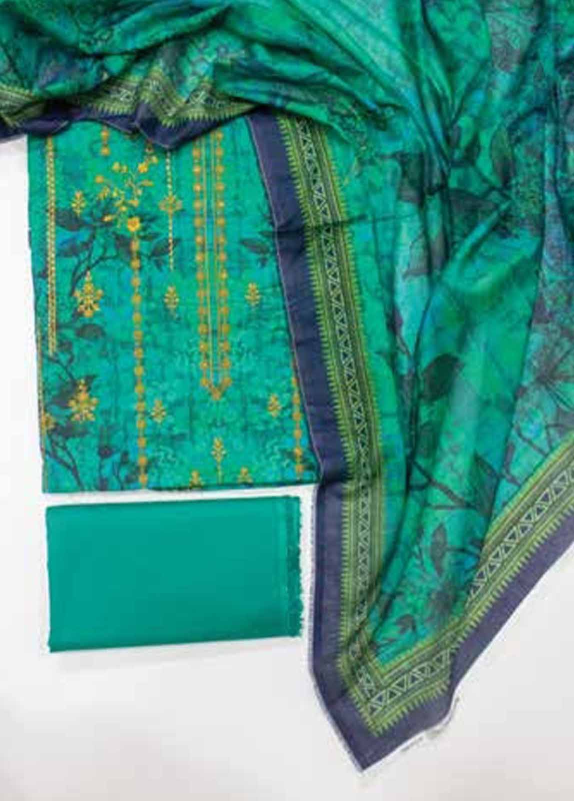 Bin Saeed Fabric - EUP-0566- 3 Piece UnStitched Lawn Embroidery