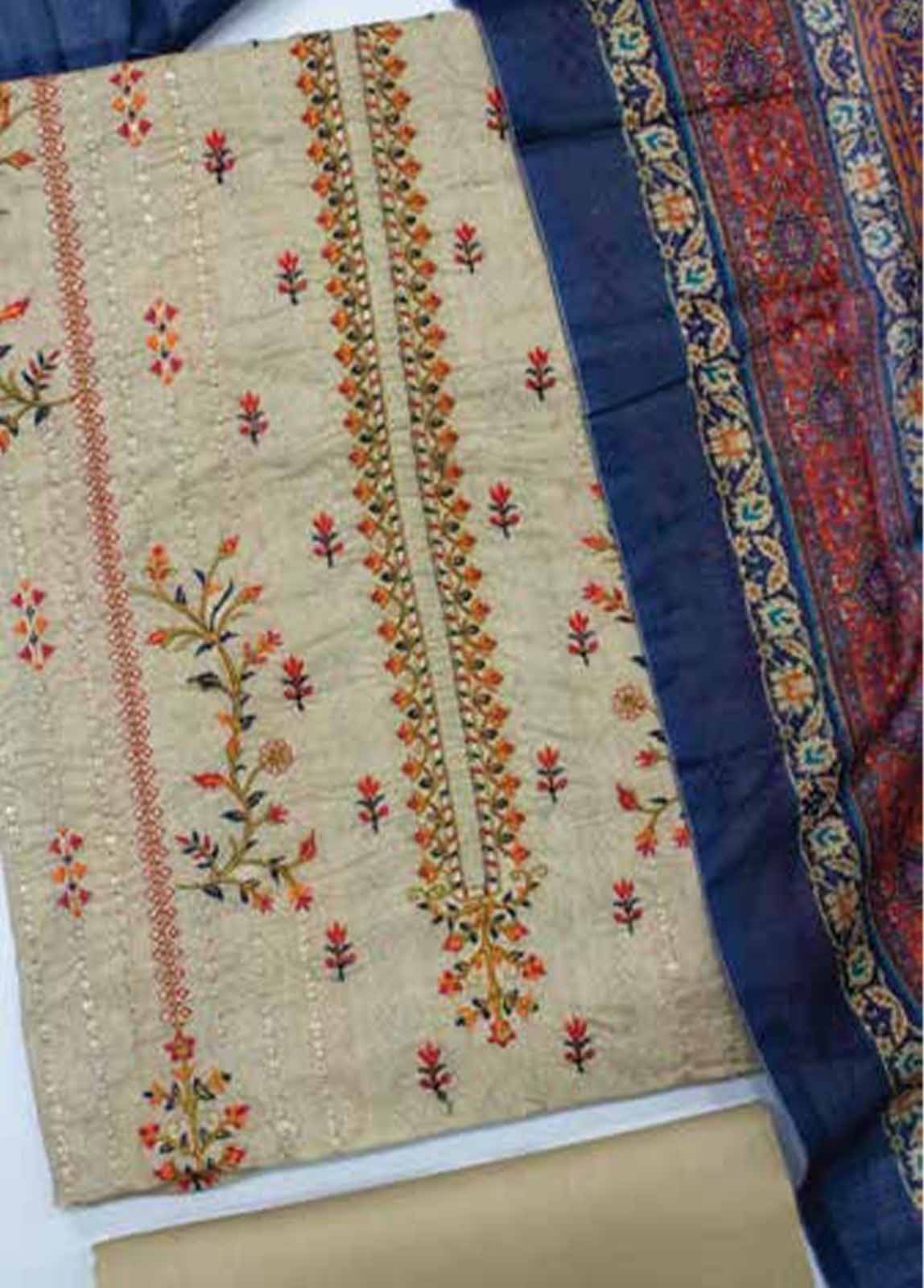 Bin Saeed Fabric - EUP-0577- 3 Piece UnStitched Lawn Embroidery