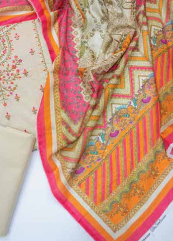 Bin Saeed Fabric - EUP-0579- 3 Piece UnStitched Lawn Embroidery