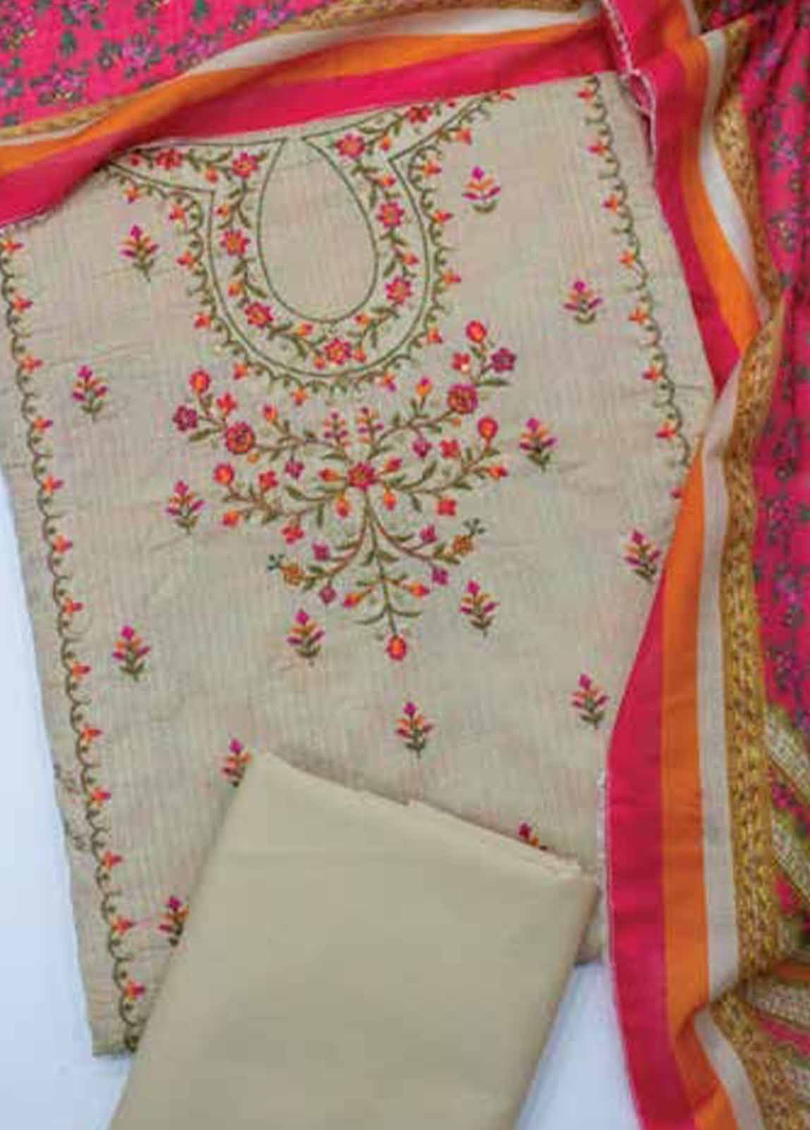 Bin Saeed Fabric - EUP-0579- 3 Piece UnStitched Lawn Embroidery