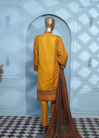 Bin Saeed Fabric - F-0006- 3 Piece Printed Stitched