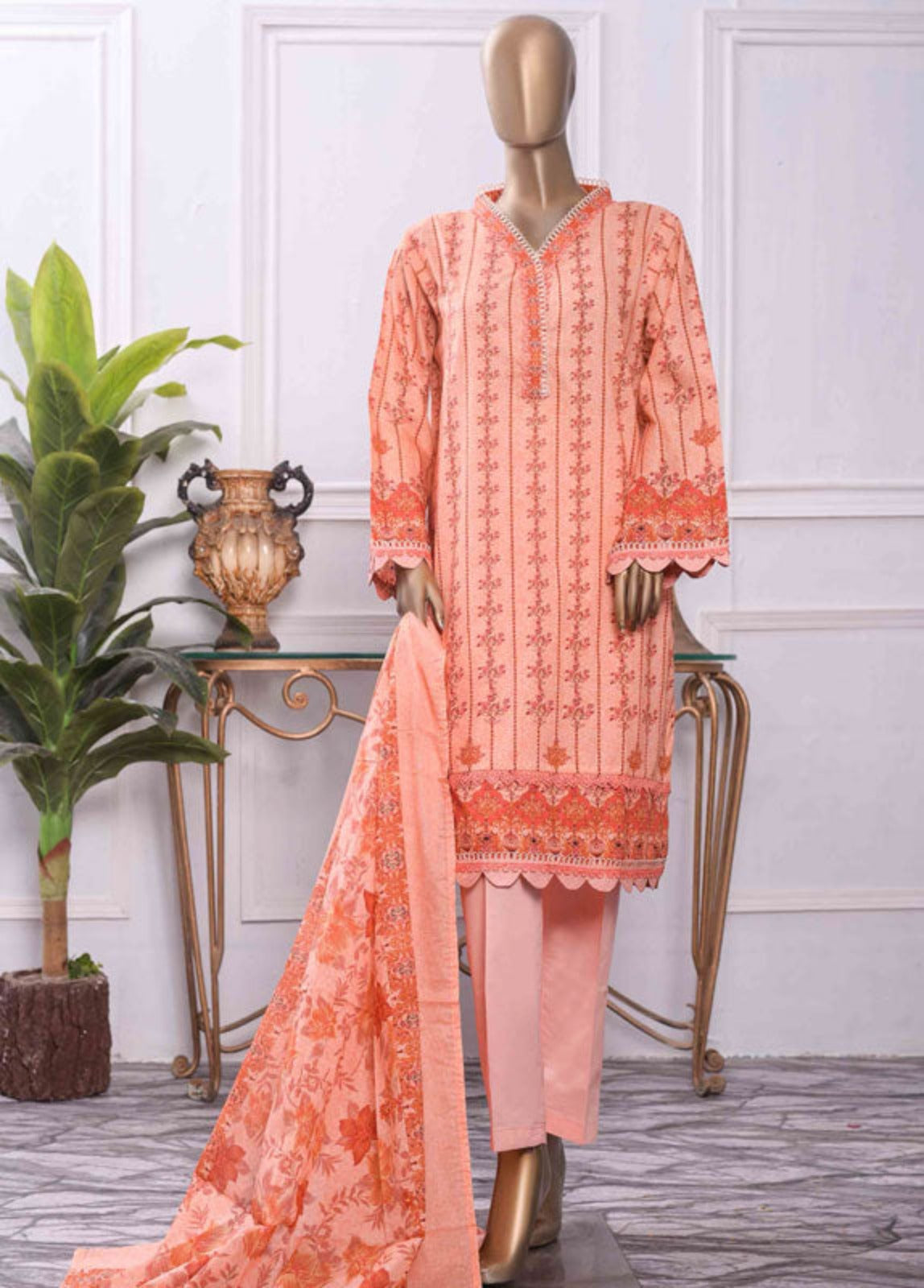 F-0162 - 3 Piece Printed Lawn Stitched Suit