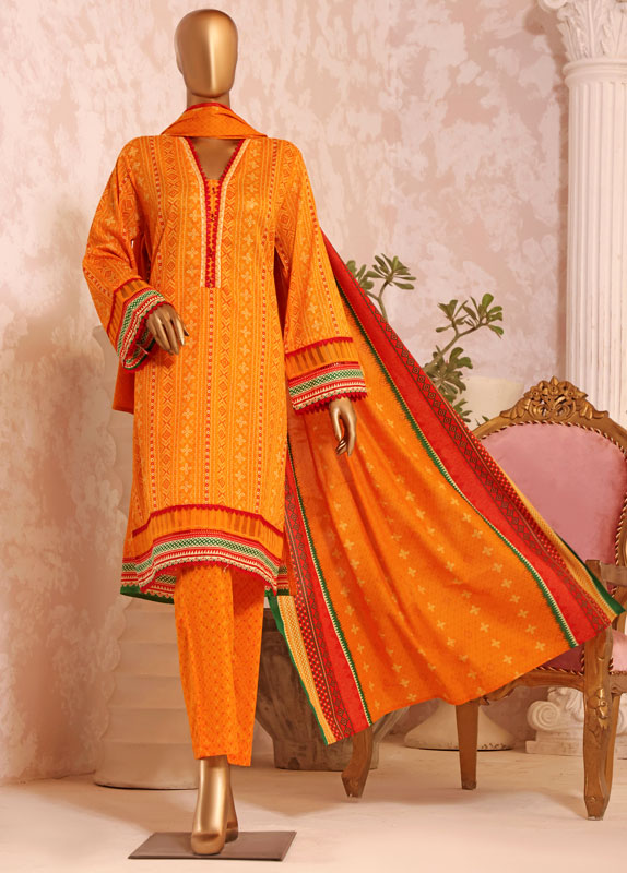 F-0268 - 3 Piece Printed Lawn Stitched Suit