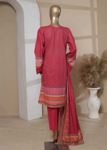 Bin Saeed Fabric - F-0465- 3 Piece Printed Stitched