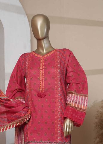 Bin Saeed Fabric - F-0465- 3 Piece Printed Stitched